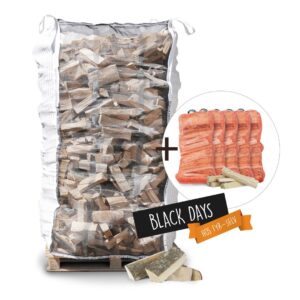 Ovntørret ask i bigbag, 1,8 m3 - inkl. 5 poser optændingspinde